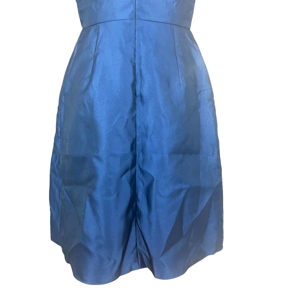 ALFRED SUNG MIDNIGHT BLUE V- NECK SATIN COCKTAIL DRESS SIZE 8 NWT - Picture 11 of 14